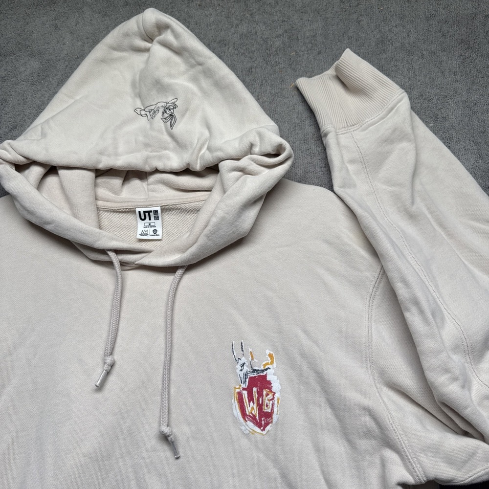 Uniqlo Basquiat Warner Bros Bugs Bunny Hoodie White Graphic Sweatshirt‎ M